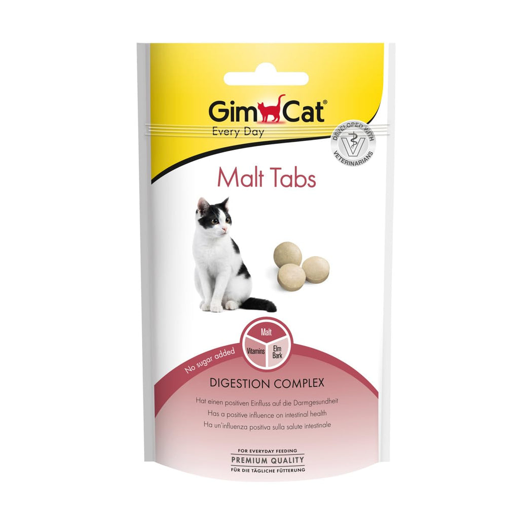 GimCat Malt Tabs - Functional cat snack with a positive influence on intestinal health - 1 bag (1 x 40 g) - PawsPlanet Australia