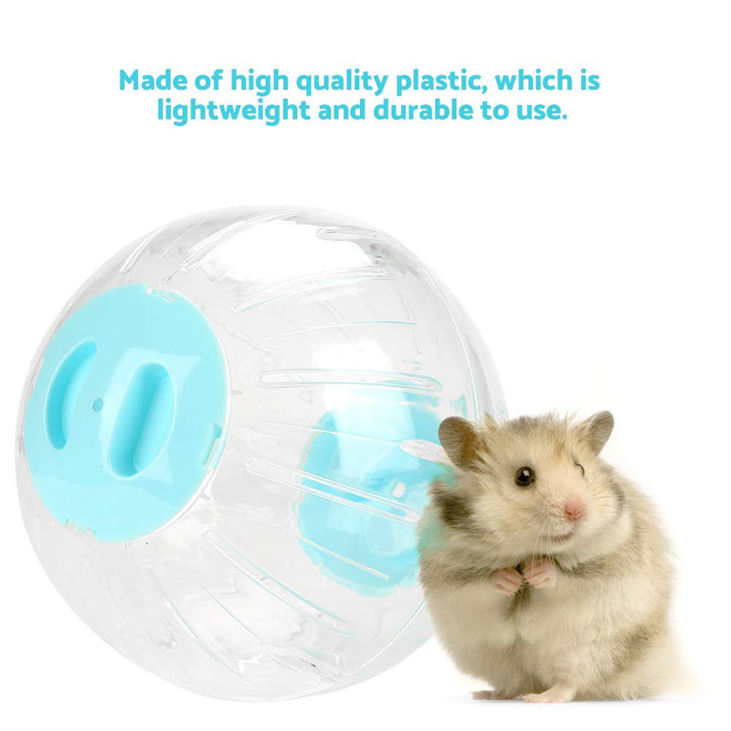 Hamster Exercise Ball, 18.5cm Hamster Exercise Wheel Silent Running Wheel Mini Jogging Running Ball Acrylic Outer Ring Aerodynamic Treadmill Wheel for Gerbils Chinchillas Guinea Pigs(Blue) Blue - PawsPlanet Australia