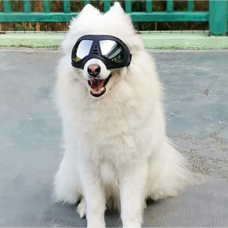 Dog Goggles Medium or Large Dog Sunglasses Anti-UV Waterproof Windproof Snowproof Eye Protection Dog Skiing Eyewear for Long Snout Dogs Black - PawsPlanet Australia