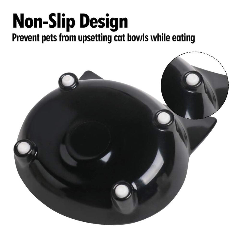 Cat Bowls Cat Food Bowl Non Slip Pet Bowl Shallow Cat Water Bowl to Stress Relief of Whisker Fatigue,Dog Bowl Dish Cat Feeding Wide Bowls for Puppy Cats Small Animals(Safe Food-Grade Material) 3Black+White+Gray - PawsPlanet Australia