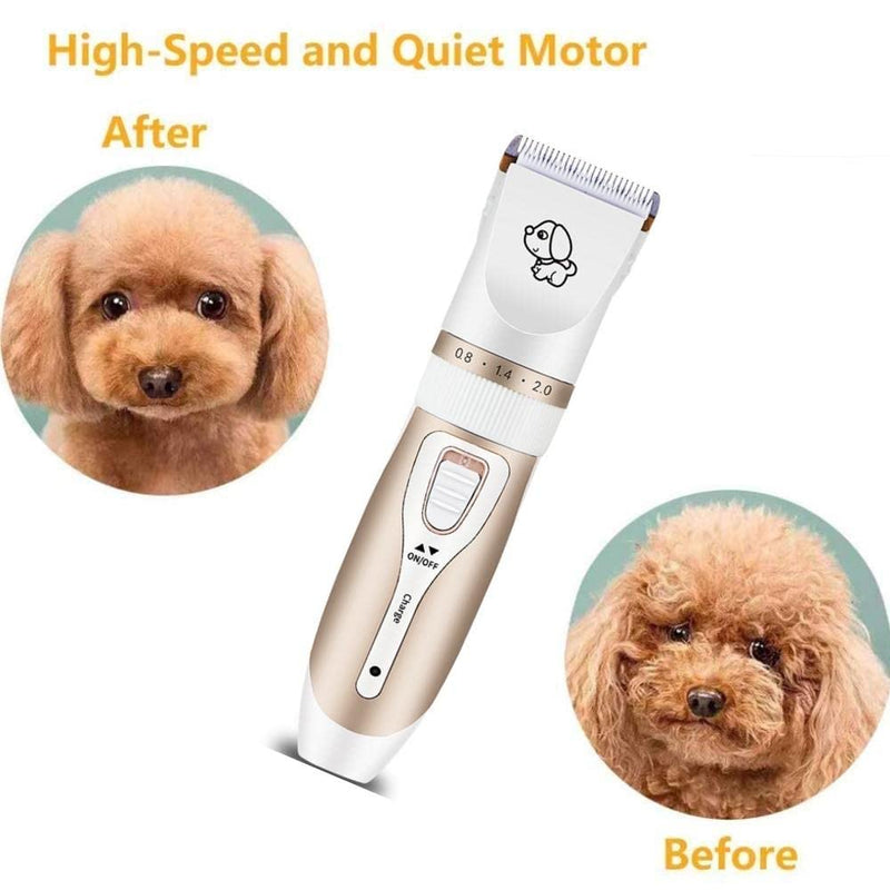 INF dog trimmer wireless and quiet, with accessories gold/white - PawsPlanet Australia