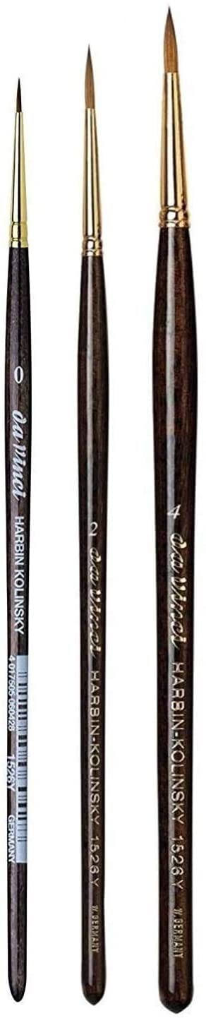DaVinci ESPACE BEAUX ARTS Da Vinci Série 1526Y Harbin-Kolinsky artist brush set-brush 0, 2.4, Made in Germany - PawsPlanet Australia