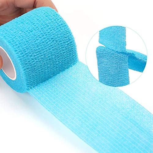 Deolven Self-Adhesive Bandage, 6 Rolls Colorful Self-Adhesive Bandage Ankle Elastic Boxes Adhesive Bandage Gauze Bandages Bandages Bandage Material (Red/Yellow/Purple/Green/Black/Skin Color) - PawsPlanet Australia