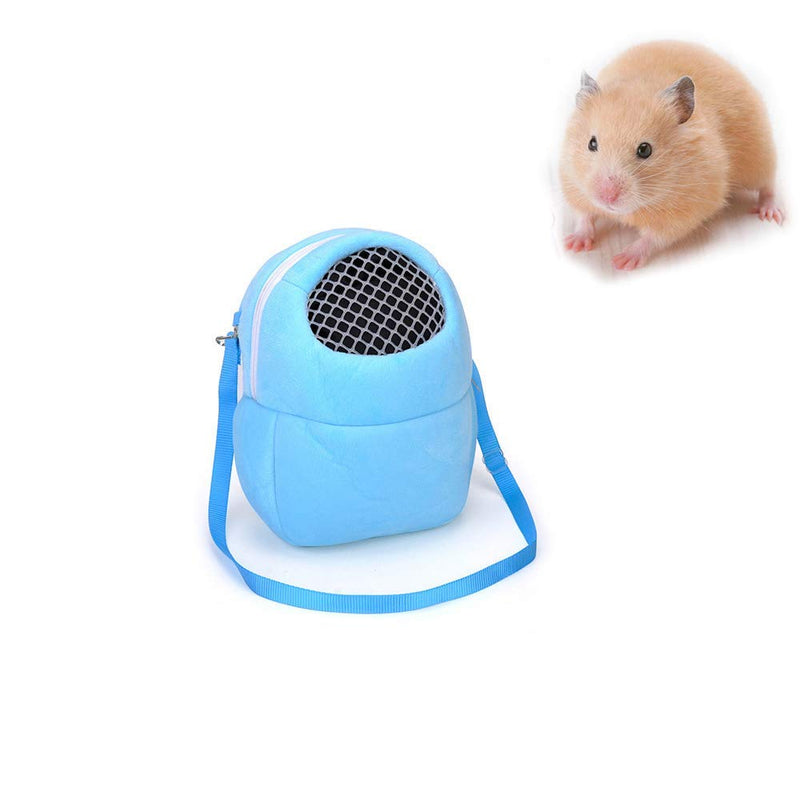 [Australia] - Pet Carrier Bag Pet Sling Carrier Backpack Portable Travel Backpack Breathable Outgoing Bag bonding Pouch for Small Pets Hedgehog Hamsters Sugar Glider Chinchilla Guinea Pig Blue 