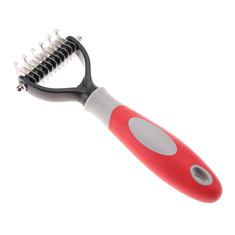 Stainless Steel Pet Grooming Dematting Comb Professional Knot Comb Brush with 2 Sided Undercoat Rake for Cats Dogs(Gray) Gray - PawsPlanet Australia