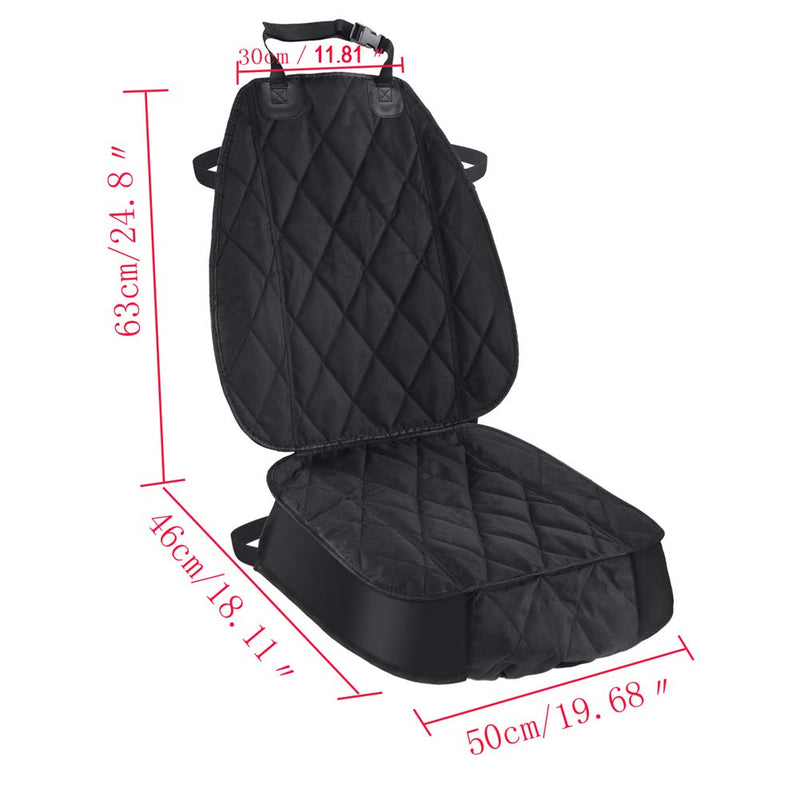 [Australia] - Pet Deluxe Thick Front Car Seat Cover for Car and SUV Waterproof Nonslip Seat Covers for Pet Dogs and Cats Black 2-Pack 