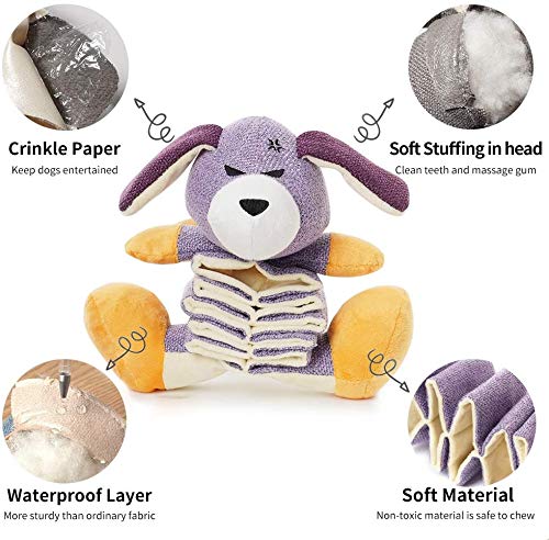 Blnboimrun Dog Toys Plush Dog Toys with Crinkle Paper Partial Stuffed for Large and Medium Dogs Puppy (Dog) - PawsPlanet Australia