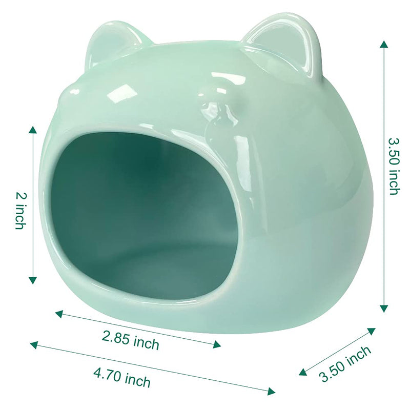 AmazeFun Small Pet Hideout Ceramic Adorable House Cozy Bed for Gerbils Hamsters Mice Mini Animals(Cyan) Cyan - PawsPlanet Australia