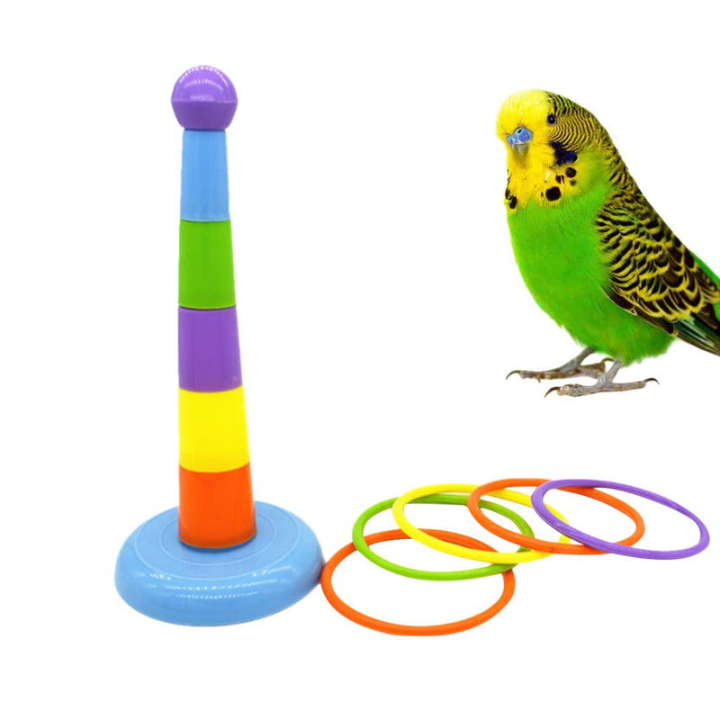 POPETPOP Parrot Educational Toys - Bird Training Toys Bird Ring Toy Intelligence Training Rings Toy for Small Medium Parakeet Cockatiel Conure Lovebird Finch Canary Budgie Random Color - PawsPlanet Australia