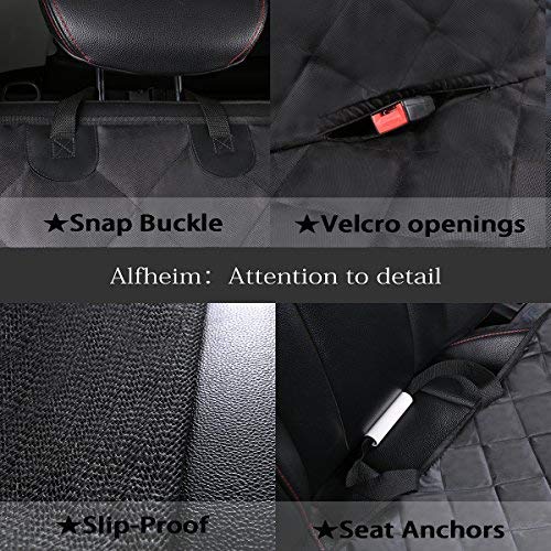 [Australia] - Alfheim Dog Back Seat Cover - Nonslip Rubber Backing - with Anchors Universal Dog Car Seat Cover Protector, Washable, Scratch Resistant,for All Cars, Trucks & SUVs 