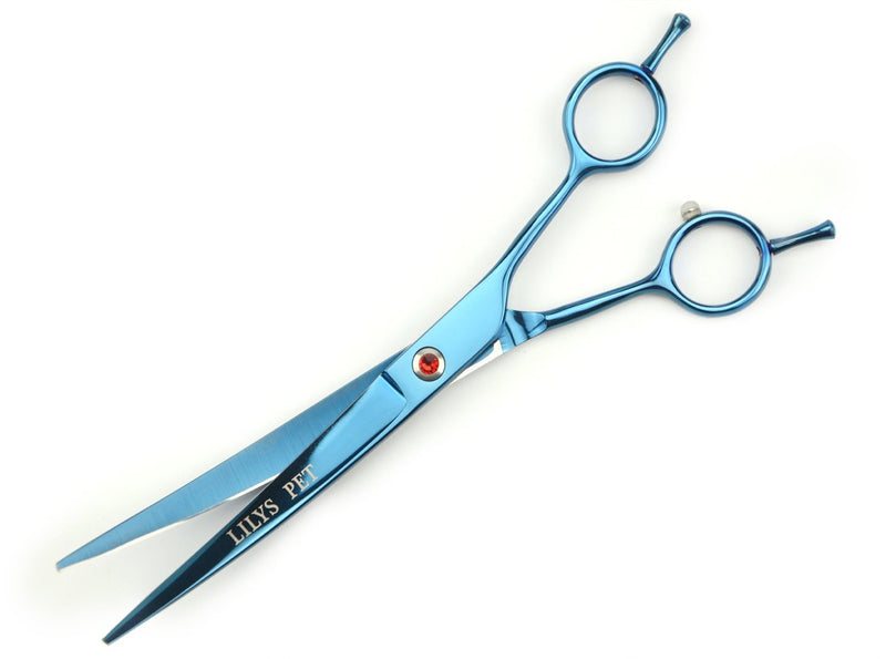 [Australia] - LILYS PET Professional PET Grooming Scissors Kit,Coated Titanium,Sharp and Strong Stainless Steel Blade for Dogs Cats Hair Cutting,3 Pieces of Scissors with a Comb and a Case 7.0 inches Blue 