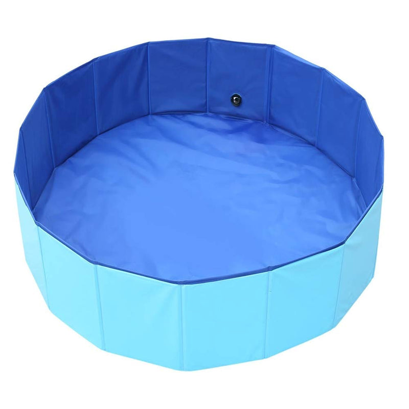 Ruick Folding Dog Pool - Pet Bath Pool, Swimming Pool for Dog Folding Kiddie Pool Portable PVC Pet Paddling Bath Tub for Pets (24"*8", Blue) 24"*8" - PawsPlanet Australia