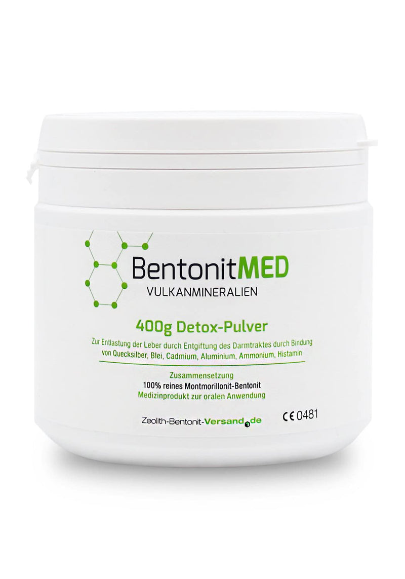 Bentonite MED powder 400g, 100% bentonite-montmorillonite to bind pollutants, laboratory analysis for each batch, safe natural product, volcanic minerals, recommended by experts - PawsPlanet Australia