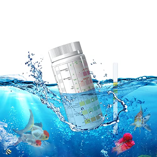 Quazilli 100 Pcs Aquarium Test Strips 7 in 1 PH Test Strips Fish Tank Water Testing Kit for Testing Tropical Fish Tank Aquarium - PawsPlanet Australia