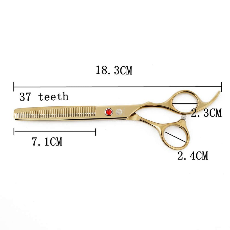 [Australia] - Purple Dragon 7.0 inch Rhinestone Decoration 3PCS Pet Grooming Scissors Dog Hair Cutting & Thinning Shears Set Gold 