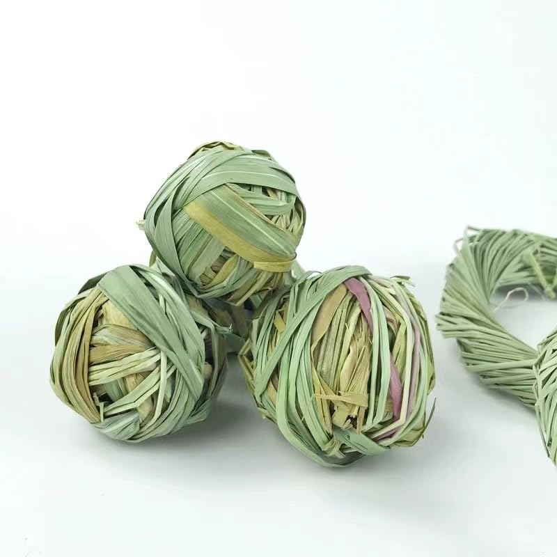 Pet Grass Ball Toy Rabbit Chew Toys, Natural Grass Ring Bunny Molar Grass Stick Toys Small Animal Boredom Breaker Activity Play Chew Toys for Bunny Hamster Guinea Pig Gerbils 3 Types Grass Chew Toys - PawsPlanet Australia