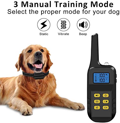 [Australia] - Dog Training Collar ,Shock Collars For Dogs With Remote For 2000Ft Range, 3 Modes Rechargeable Dog Shock Collar with LED Light, Adjustable Beep/Vibration/Shock Bark Collar for Small Medium Large Dog 