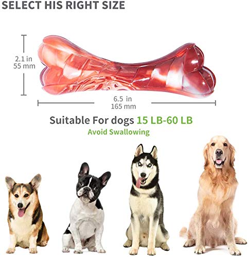 Dog Toys for Aggressive Chewers, Indestructible Durable Dog Chew Toys, Non-Toxic Food Grade Nylon Dog Bone Toy Reduces Boredom, Tested by Labrador, Golden Retriever, More Small Medium and Large Breed Bent Bone 1pcs Large-Bacon - PawsPlanet Australia