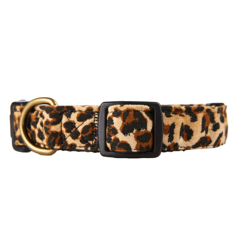 YUDOTE Adjustable Nylon Collar Premium Soft Flocking Fabric with Elegant Leopard Print for Small Dogs Neck 25-38cm S:25-38cm Neck,1.5cm Width Brown-Leopard - PawsPlanet Australia