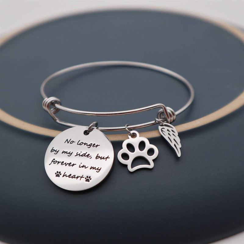 [Australia] - NIANXIN Pet Memorial Bracelet No Longer by My Side But Forever in My Heart with Angle Wing Loss of Pet Sympathy Gift for Pet Owner Pet bracelet 
