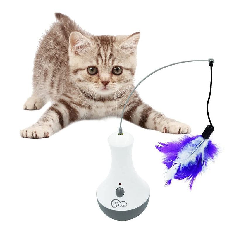 DOEL Interactive Cat Toy with Indoor Cat Feather, Cat Toy Electric Cat Toy Intelligence, Tumbler Cat Toy for Battery Operated as Cat Gifts... - PawsPlanet Australia