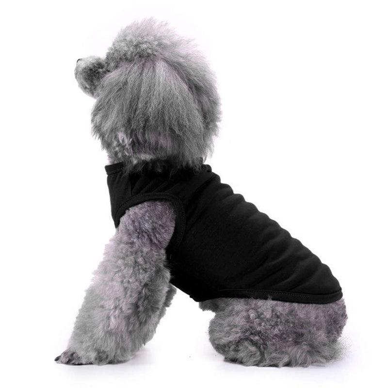 [Australia] - Chol&Vivi Dog Shirts Blank Clothes, 2pcs Dog T-Shirts Apparel Fit Fot Small Extra Small Medium Large Extra Large Dog Cat, Cotton Shirts Soft and Breathable M(Back Length 12") Black And Grey 