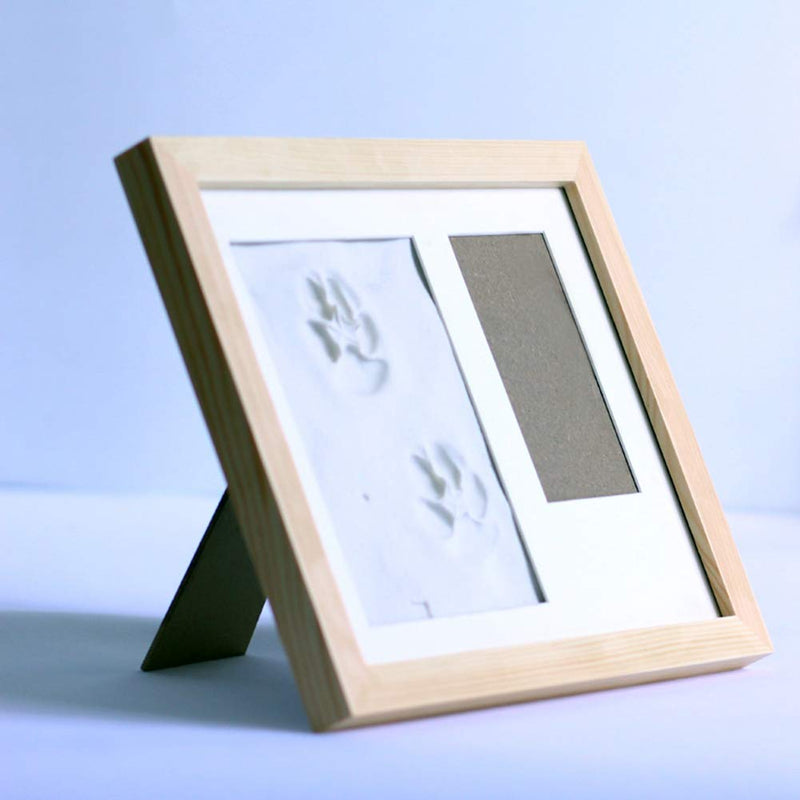 BabyIn Dog or Cat Paw Print Keepsake Folding Photo Frame with Clay for Pet Pawprint Imprint Kit (White) White - PawsPlanet Australia