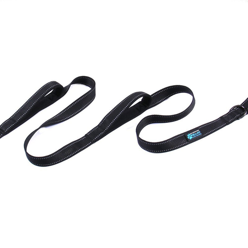 [Australia] - Max and Neo Triple Handle Traffic Dog Leash Reflective - We Donate a Leash to a Dog Rescue for Every Leash Sold BLACK 