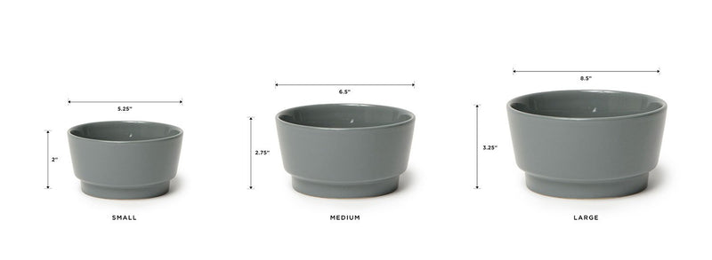 [Australia] - Waggo Heavy Ceramic Gloss Dog Bowl Dolphin Blue Grey Size Medium Durable Dog Food and Water Pet Dish 