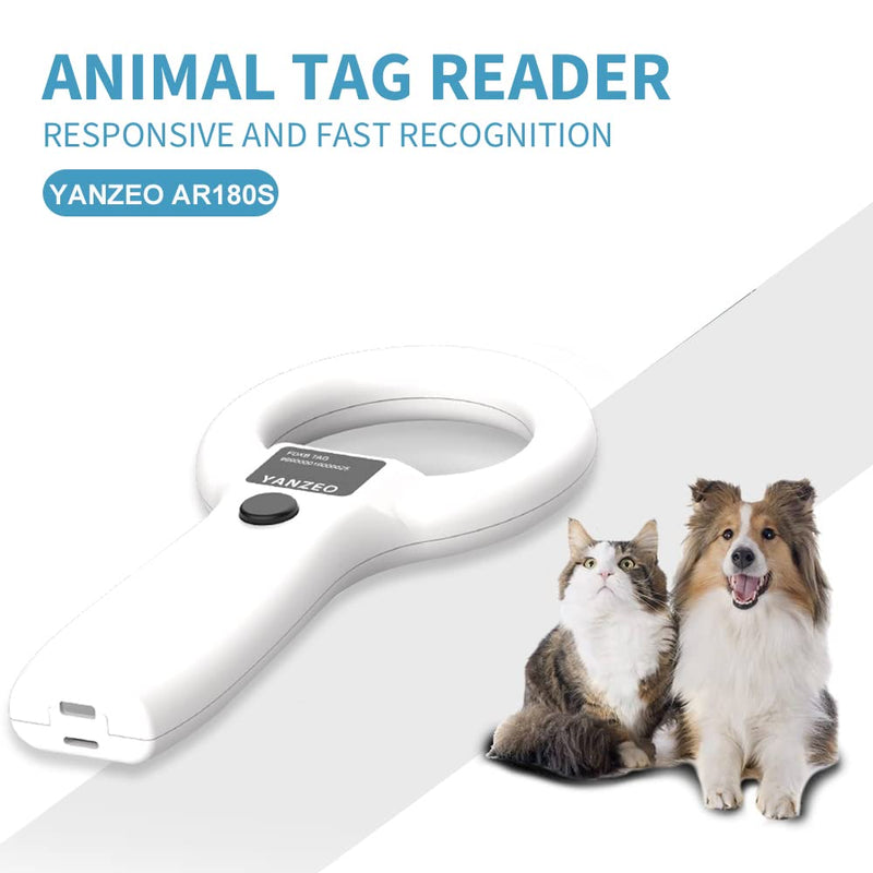 Yanzeo Pet Microchip Scanner, RFID EMID Animal Handheld Reader, 134.2kHz Pet ID Scanner Rechargeable Animal Chip Registration, Pet Tag Scanner FDX-B(ISO 11784/11785) (AR180S) - PawsPlanet Australia