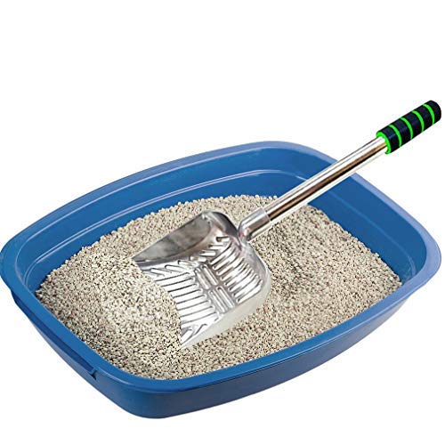 [Australia] - SunGrow Cat Litter Scoop, 6x5 Inches Scoop with 9 Inches Long Handle, Lightweight, Durable Stainless Steel, Wide Mouth with High Sides, Useful for Litter Boxes or Gardening 
