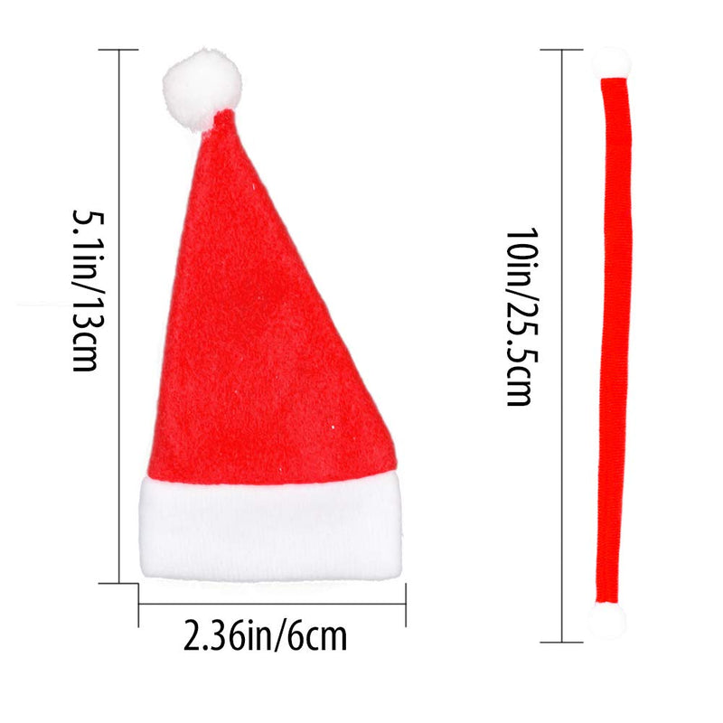 Christmas Santa Hats Silverware Holders 30PCS Mini Santa Hat Cup Bottles Cover with Christmas Scarf for Christmas Xmas Table Dinnerware Candy Wine Bottle Holders - PawsPlanet Australia
