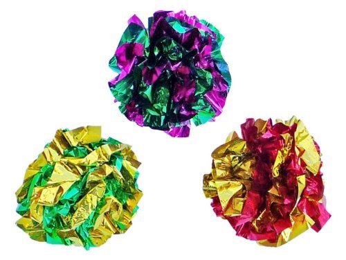 PETFAVORITES Mylar Crinkle Balls Cat Toys Interactive Crinkle Cat Toy Balls Independent Pet Kitten Cat Toys for Fat Real Cats Kittens Exercise, Soft and 1.5 Inch. 6 Pack - PawsPlanet Australia