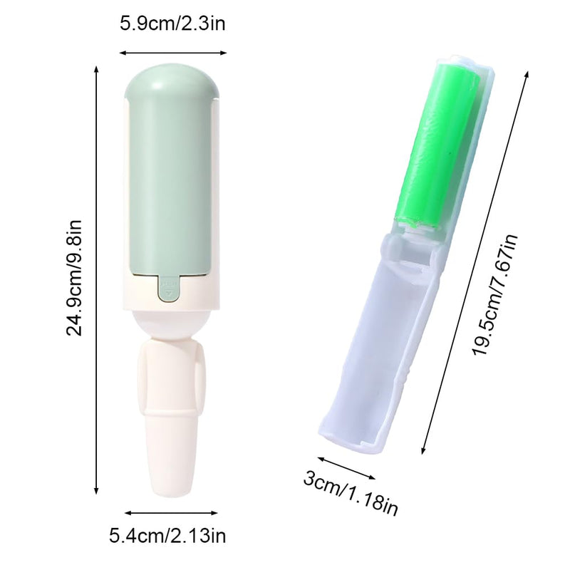 2pcs Lint Rollers Pet Hair Remover Roller Hair Remover Brush Eco-Friendly Pet Fur Remover Pet Hair Reusable for Carpets Furniture Laundry Bedding Clothes (Green). - PawsPlanet Australia