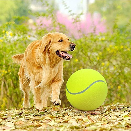 [Australia] - Pomeat Big Tennis Ball for Dogs 9.5" Inflatable Giant Tennis Balls Pet Chew Toy 