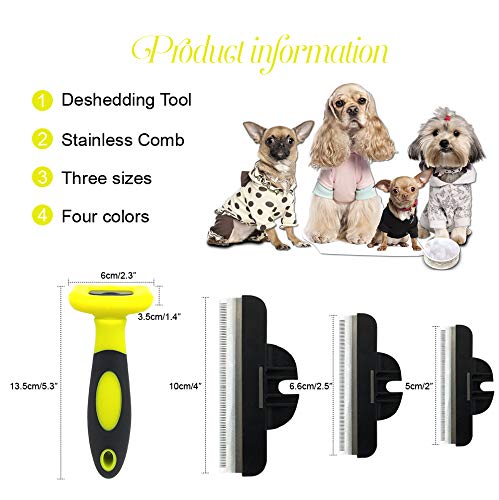 QiCheng&LYS The fur brush is suitable for cats and dogs to remove loose hair and hair. (Yellow, 66mm) - PawsPlanet Australia