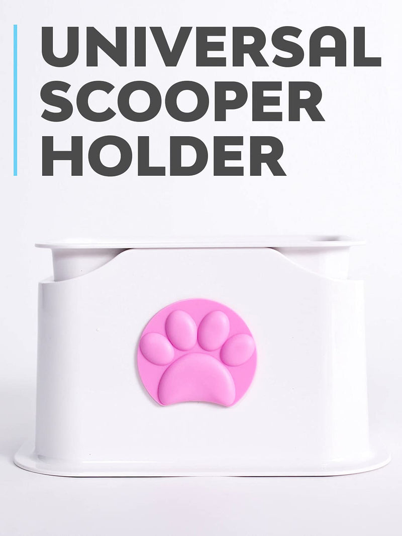 iPrimio Universal Cat Litter Scooper Holder - Durable with Heavy Scoopers Holding Stability - Modern Design Comes with Four Colored Paws - Works with All Metal and Plastic Scoopers - PawsPlanet Australia