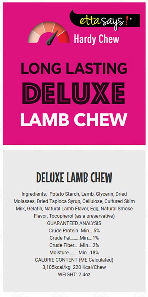 [Australia] - ETTA SAYS! Deluxe Chews for Dogs – Pack of 10 – Made and Sourced in The USA, Grain-Free, Easy to Digest, Low Odor, Won’t Stain Carpet 7” Lamb 