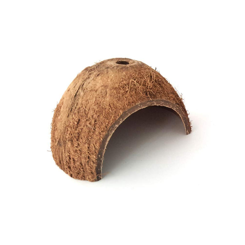 POPETPOP 2Pcs Hermit Crab Climbing Toys - Coconut Shell Natural Hut Reptile Hideouts/Lizard/Leopard/Spider/Snake and Aquarium Fish Hide Cave, Fish Betta Hut Hideout - PawsPlanet Australia