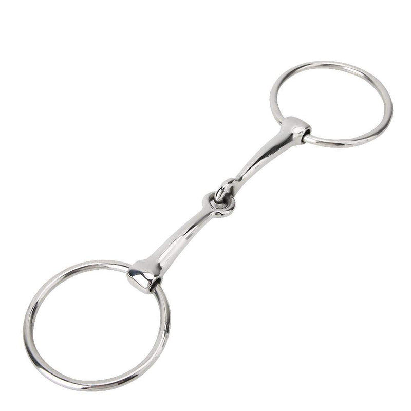 Pssopp Snaffle Bit Stainless Steel Horse Ring Hollow Jointed Mouth Horse Loose Oval Mouth Equestrian Supplies - PawsPlanet Australia