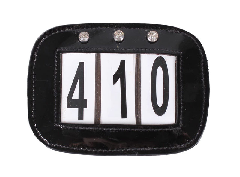 Equipride Bling Leather Bridle Number Holders Crystals for Dressage Showing Comps SET OF 2 (Black) Black - PawsPlanet Australia