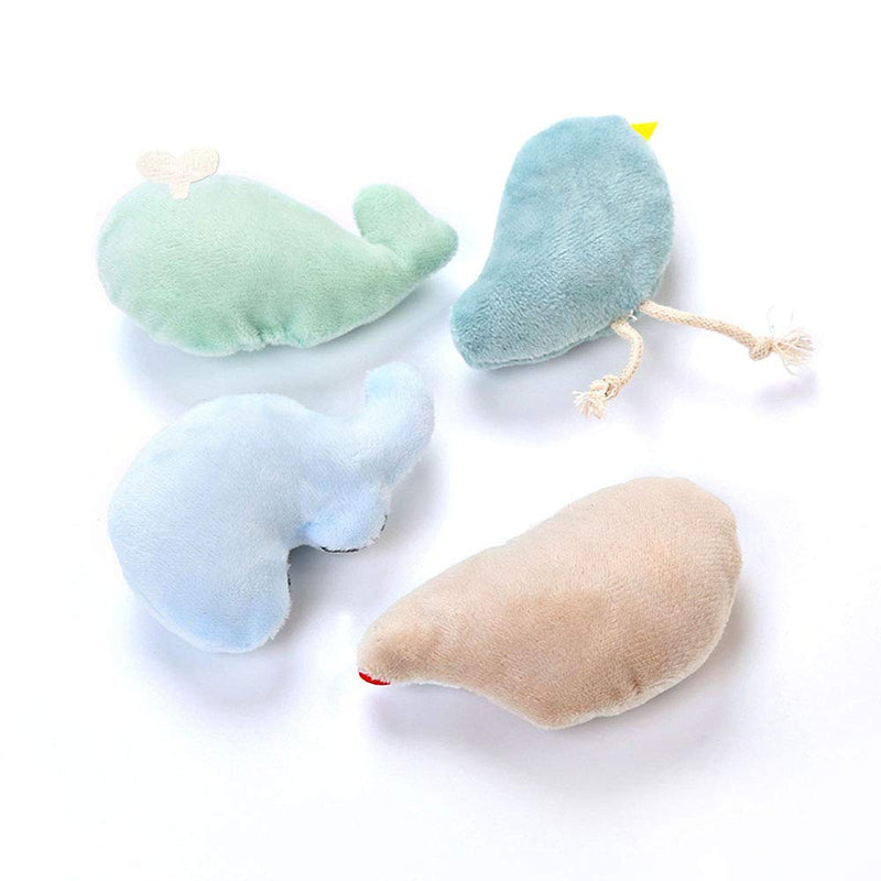 Greyoe Catnip Toys for Cats 6pcs Interactive Plush Cat Toys Animal Shape Catnip Chew Toy Cat Entertaining Toys Set Soft Plush Cat Pillow for Cat Kitten Teeth Cleaning Playing Chewing - PawsPlanet Australia