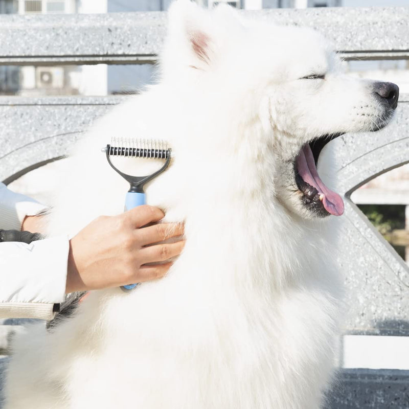 SQRTPGD Pet Grooming Brush for Shedding, 2 Sided Professional Dematting Comb Grooming Undercoat Rake for Cats & Dogs. - PawsPlanet Australia