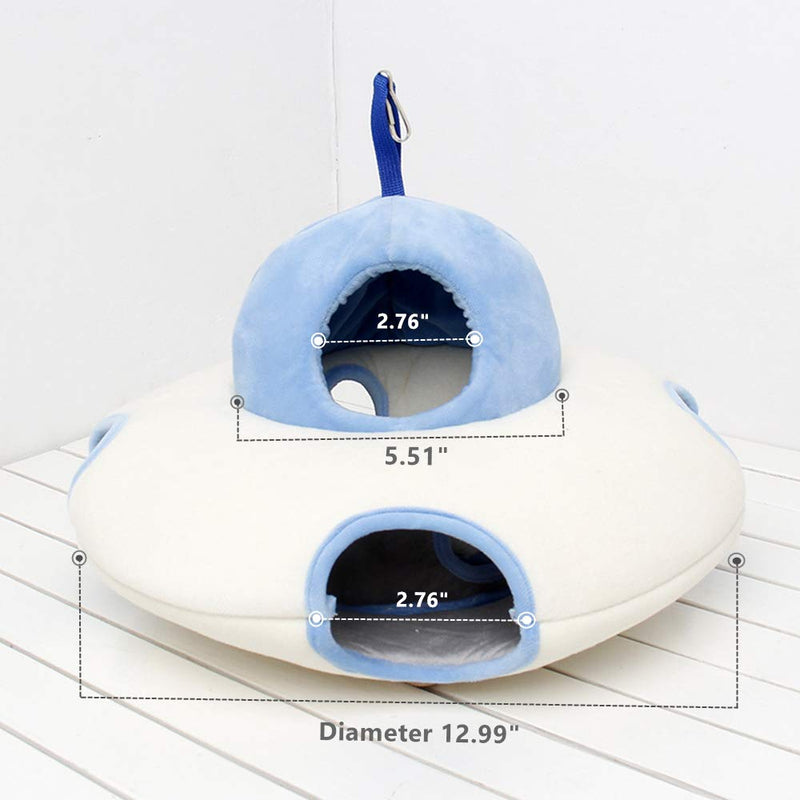 [Australia] - JanYoo Dwarf Hamster Tunnels Cute Accessories UFO Fleece Tubes Hideout Hanging Toys Cages for Gerbils Hedgehogs Small-Sized Animals 