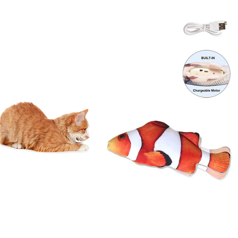 bubblestar 2PCS Flopping Fish Toy Plush Simulation Electric Doll Fish Automatic Flopping USB Rechargeable Cat Fish Toy Funny Interactive Pets Chew Bite Supplies for Cat Kitty Kitten Small Dogs C - PawsPlanet Australia