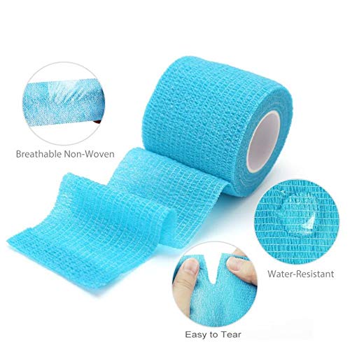 Deolven Self-Adhesive Bandage, 6 Rolls Colorful Self-Adhesive Bandage Ankle Elastic Boxes Adhesive Bandage Gauze Bandages Bandages Bandage Material (Red/Yellow/Purple/Green/Black/Skin Color) - PawsPlanet Australia