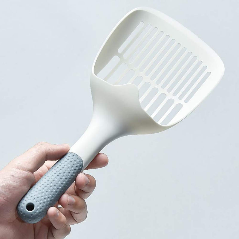 Cat Litter Scoop, Premium Cat Litter Scoop, Made of Durable PP Plastic with Comfortable Handle, Quick Sieve for Cat Pets, Poop Scoop (White/Grey) - PawsPlanet Australia