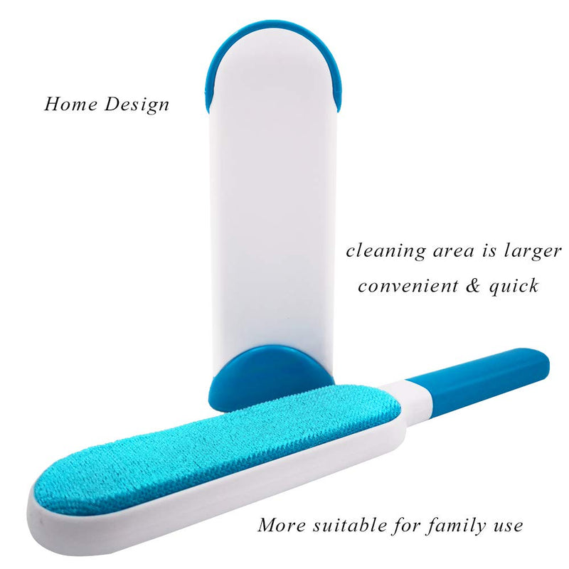 SHOXREM Pet Hair Remover - Double-Sided Standard-Size Travel Pet Hair Removal Brush Self-Cleaning Base - Remove Cat and Dog Fur Lint Fluff from Carpet Car Seat Couch Clothing, Bedding Fabric blue - PawsPlanet Australia
