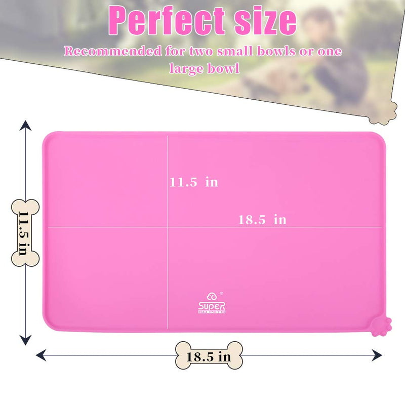 SUPER DESIGN SuperDesign Pet Feeding Mat Premium FDA Grade Silicone Waterproof Non Slip Dog Cat Bowl Placemat - PawsPlanet Australia