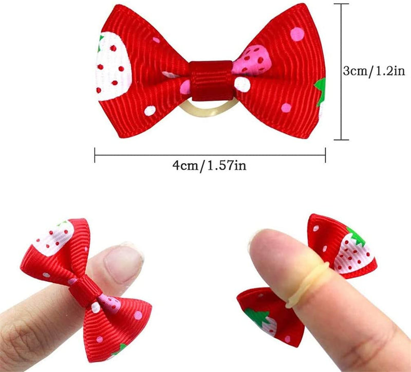 通用 10 Pet Hair Bands Small Dog Hair Bows with Elastic Rubber Bands Adorable Pet Dog Hair Bows Handmade Pet Dog Cat Hair Bows Accessories Cute Patterns Hair Accessories Best Gift for Pet - PawsPlanet Australia